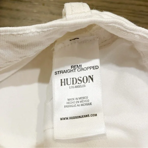 Hudson Remi High-Rise Straight Crop Jean White Raw Hem Size 28 - Picture 7 of 10